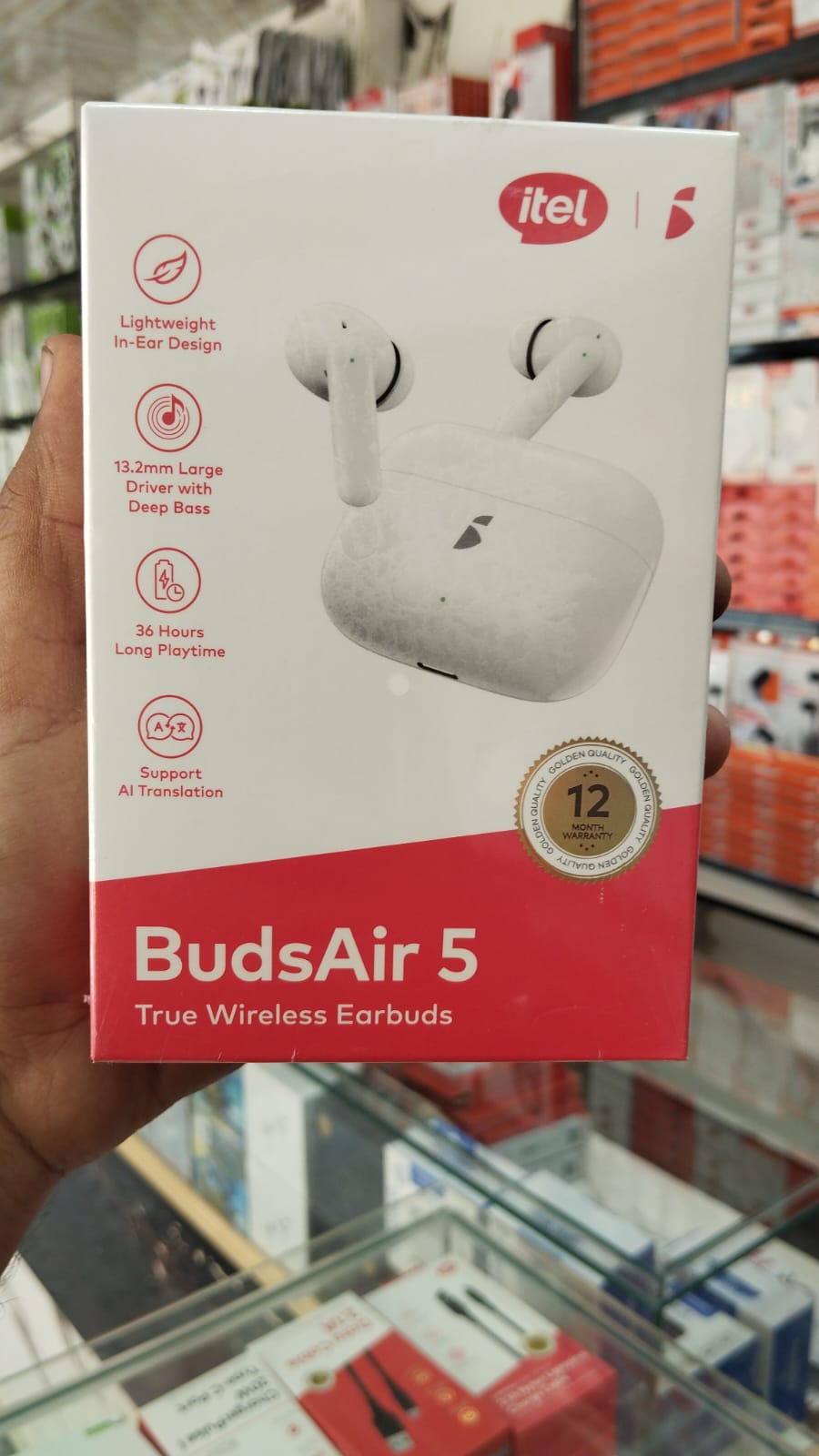Itel BudsAir 5 True Wireless Earbuds – Bluetooth 5.4, 36 Hours Playtime & Deep Bass Audio (Black)