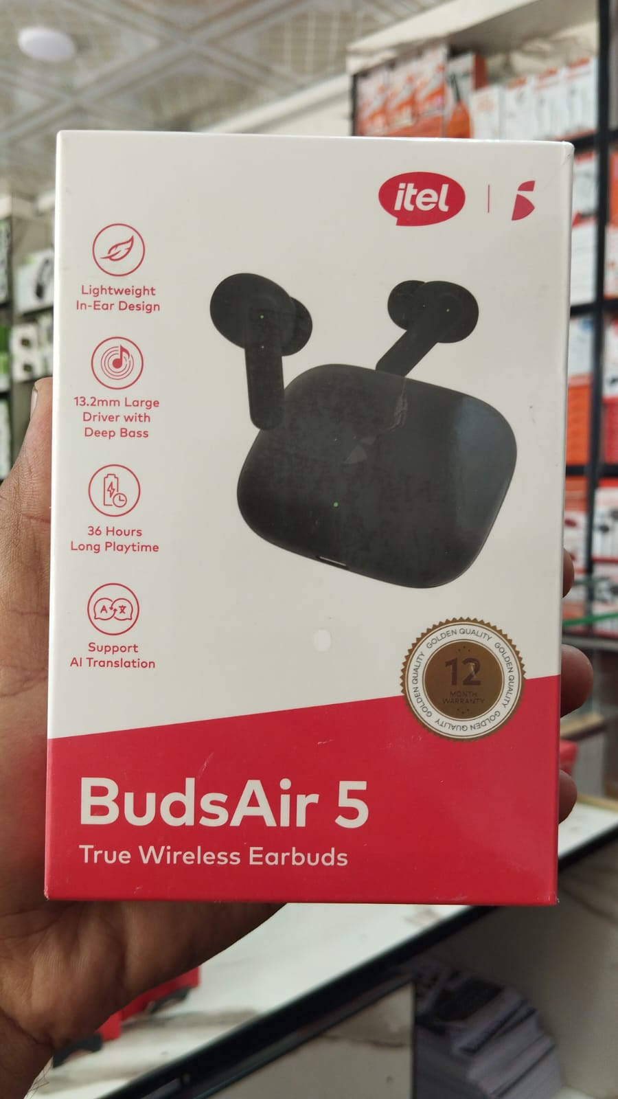 Itel BudsAir 5 True Wireless Earbuds – Bluetooth 5.4, 36 Hours Playtime & Deep Bass Audio (Black)
